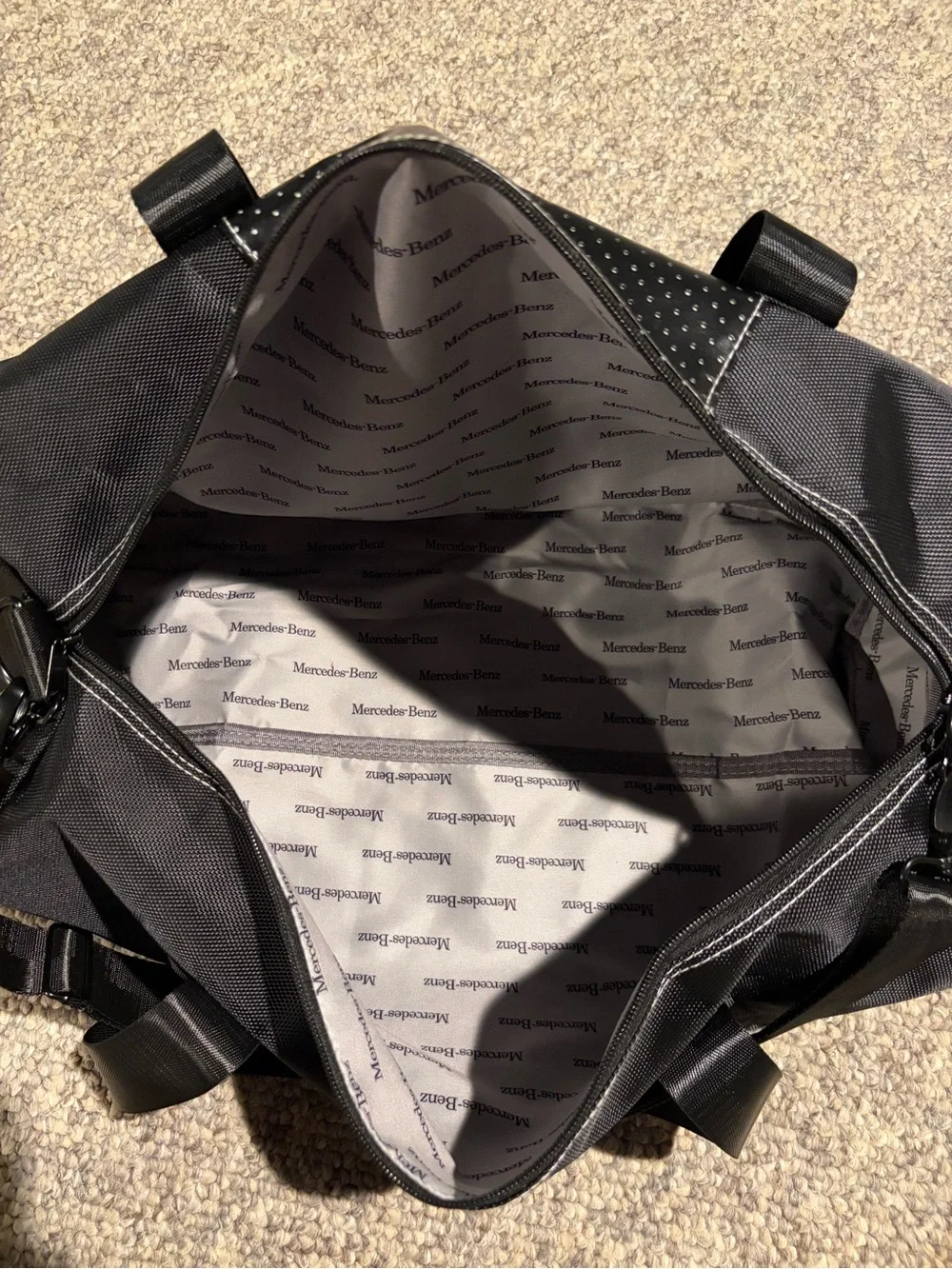 Mercedes Benz Black Duffel/Overnight Bag